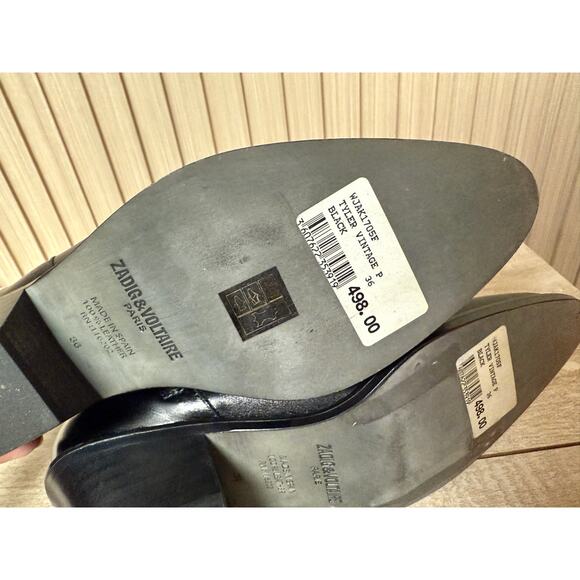 ZADIG & VOLTAIRE Tyler Star Studded Leather Bootie MSRP $498 Womens Sz 5 New - Picture 10 of 12